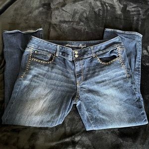 American Eagle AE Size 18 Studded Crop Jeans